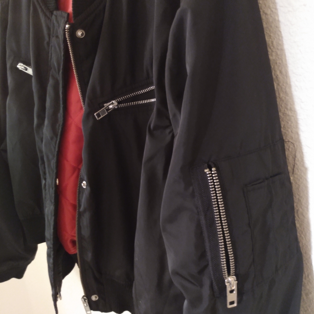 Black and Orange Bomber Jacket
